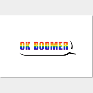 Funny OK Boomer Gen Z Millennials Rainbow Pride Meme Joke Gifts Posters and Art